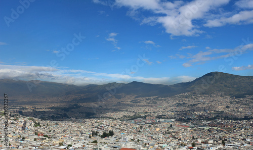 View over the city of Quito in Ecuador