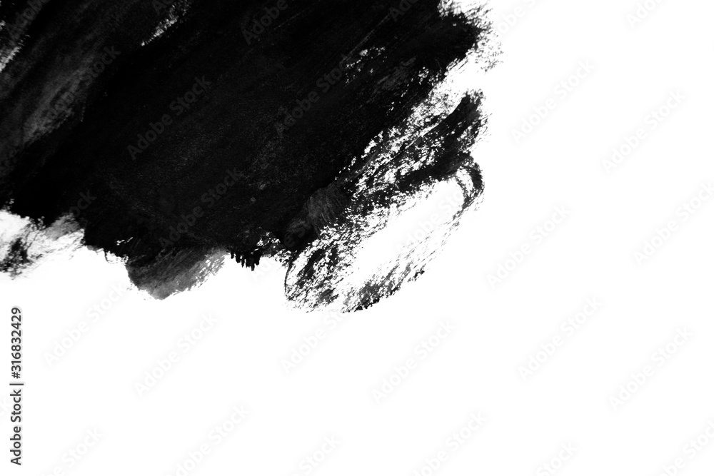 Abstract black ink texture Japan style on a white background.