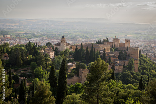 Panoramic view of La Alhambra in Granada
