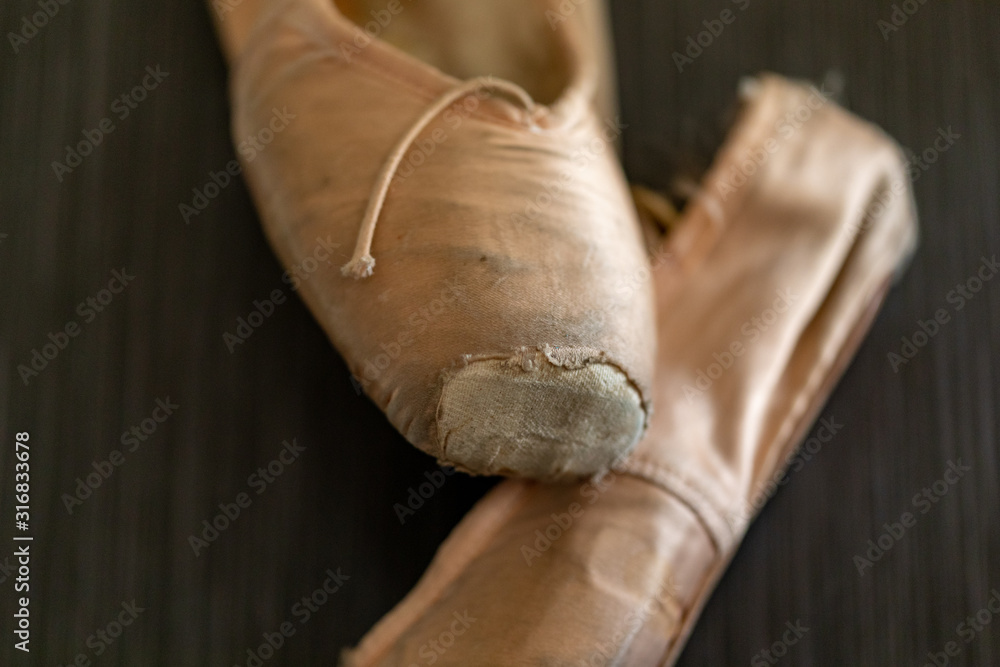 Old and used ballet slippers Old and used ballet slippers
