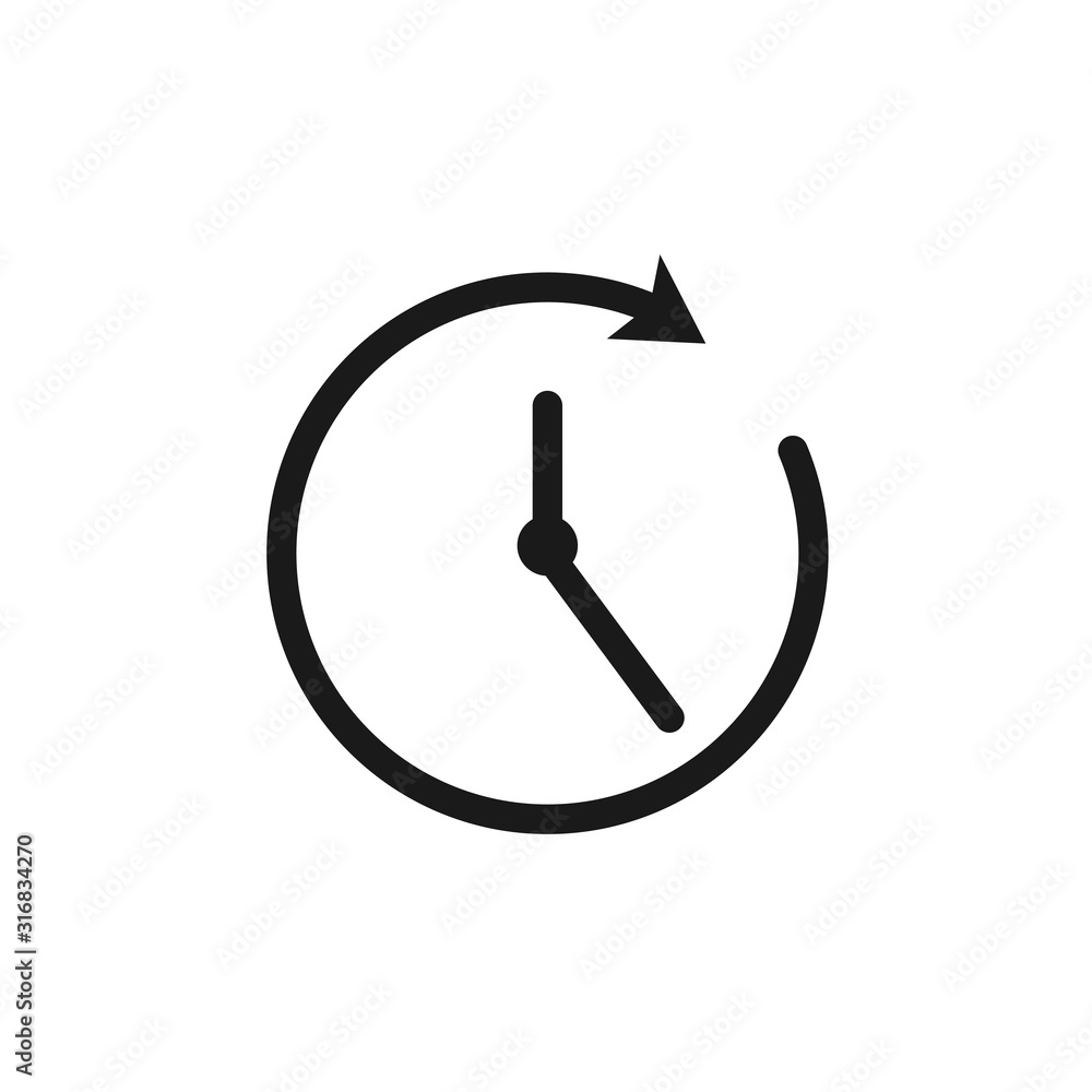 Save time icon with arrows. Save time icon with arrows.