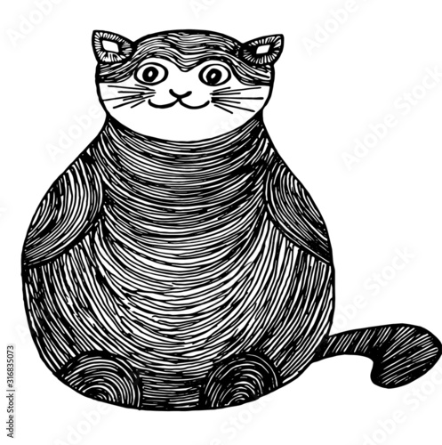 Vector image of a cat.Design of covers, openly, print of clothes, wrapping paper.