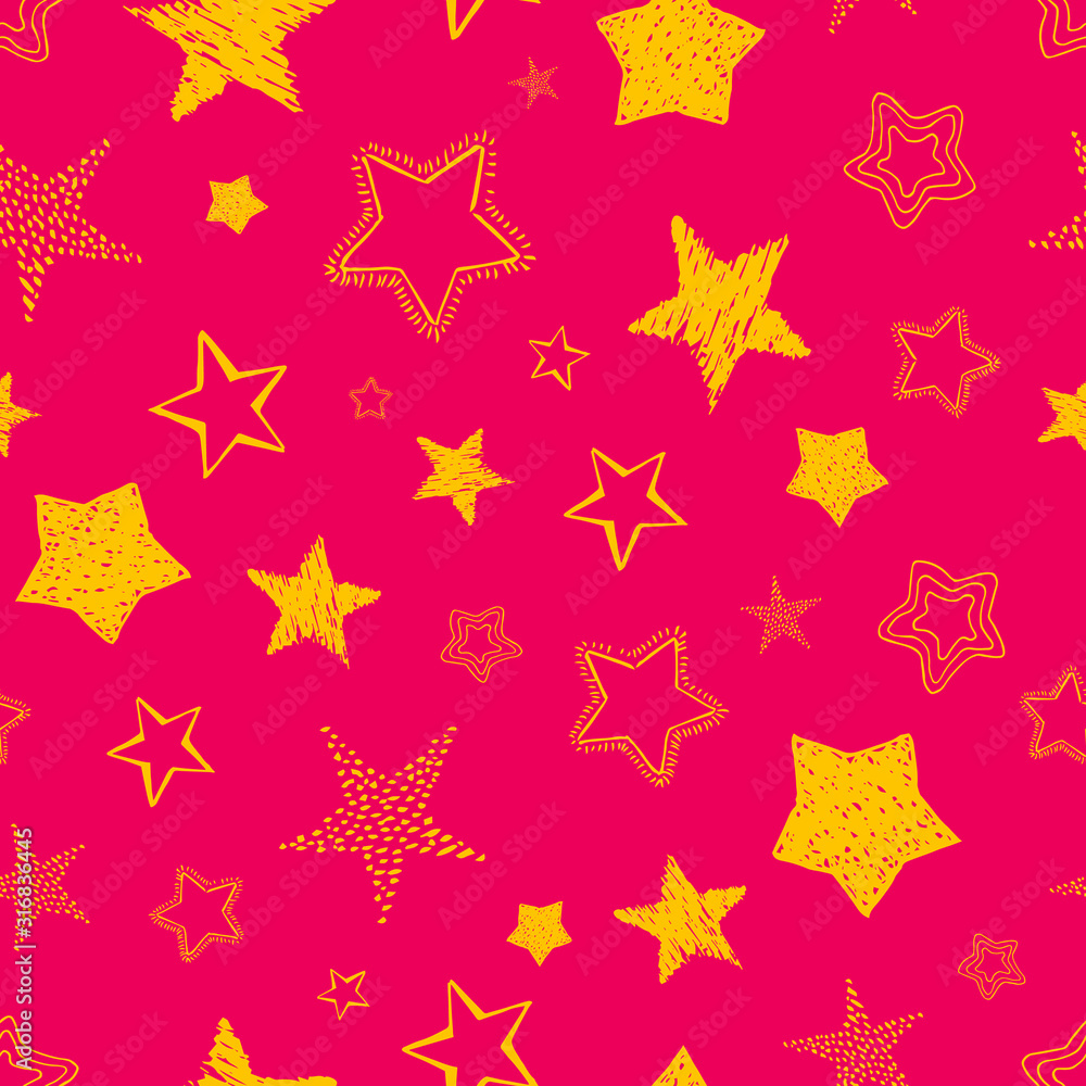 Seamless doodle hand drawn stars Seamless doodle hand drawn stars
