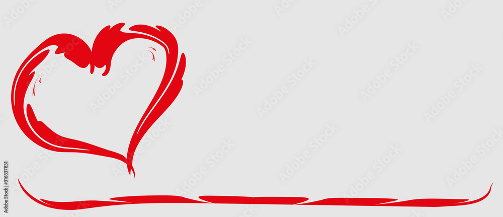 Vector illustration of red heart on a gray background with space for text, vector banner,decoration element, graphics for greeting cards.Design elements for Valentine's day and women's day. Vector illustration of red heart on a gray background with space for text, vector banner,decoration element, graphics for greeting cards.Design elements for Valentine's day and women's day.