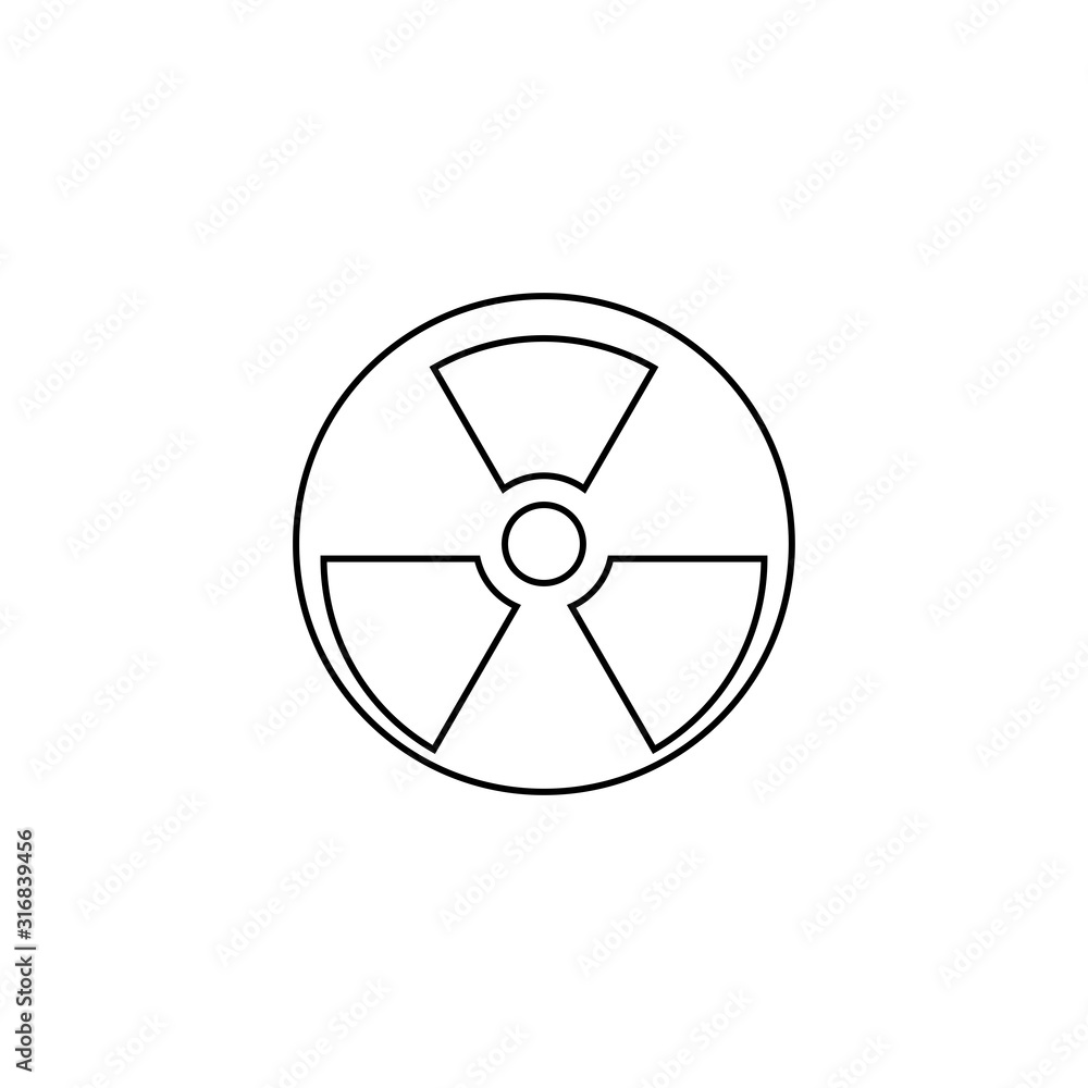 Radiation danger icon. Caution sign. Hazard alert symbol. Logo design element Radiation danger icon. Caution sign. Hazard alert symbol. Logo design element