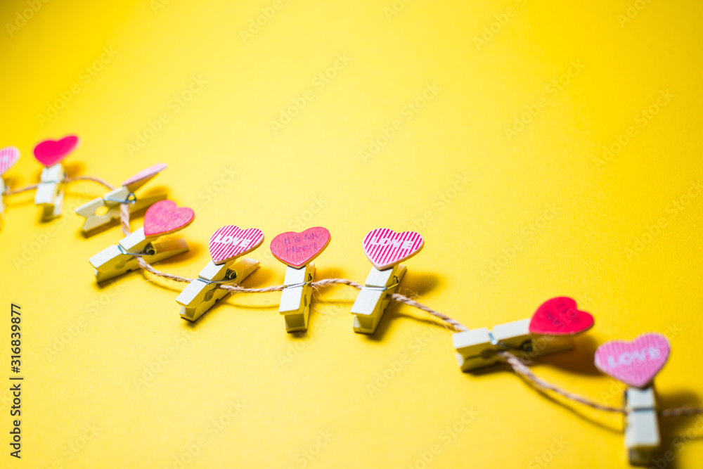 Valentine's Day hearts on a beautiful background Valentine's Day hearts on a beautiful background