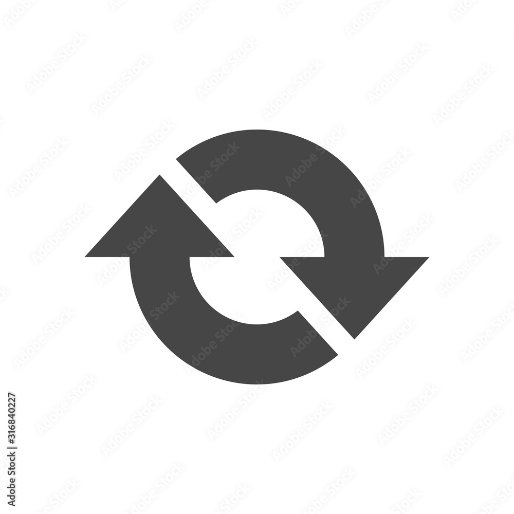 Update, Reload, Reboot, Refresh icon in flat style isolated on white background. Vector illustration. Update, Reload, Reboot, Refresh icon in flat style isolated on white background. Vector illustration.