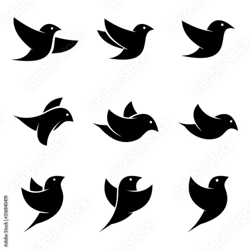 Birds icon set. animal vector
