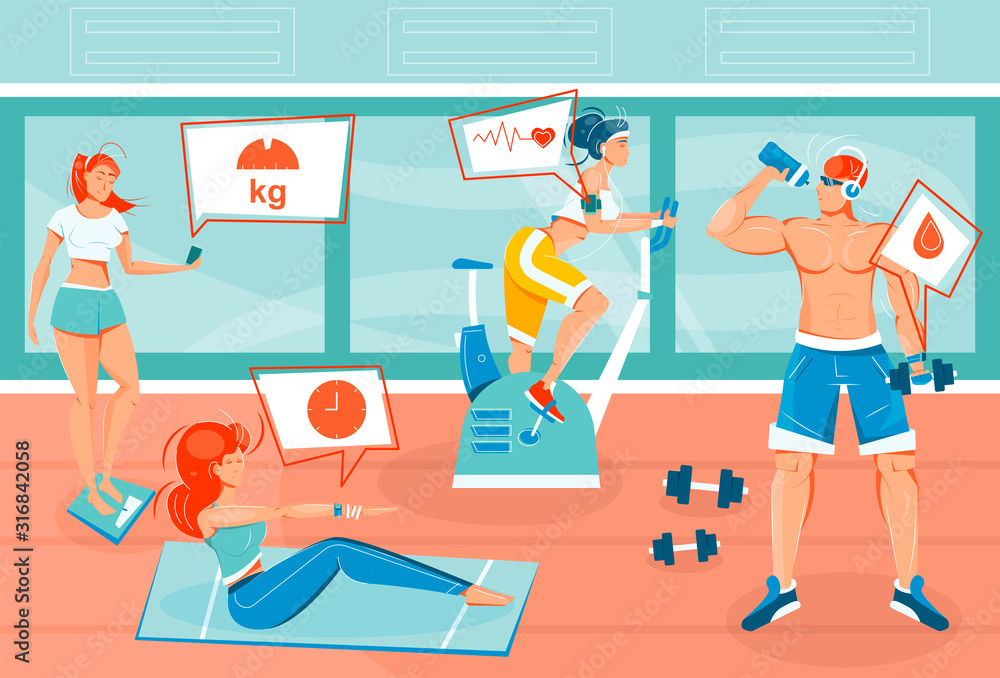 Sports Gadget Flat Background Sports Gadget Flat Background