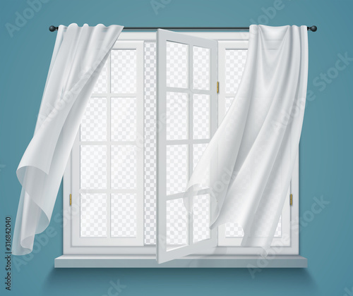 Window Billow Curtains Composition