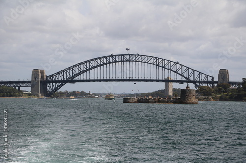 Fort Denison and Harbor Bridge in Sydney, Australia
