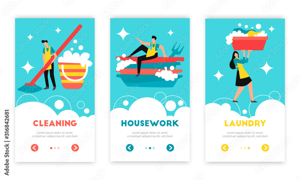 Naklejka premium Cleaning Banners Set 