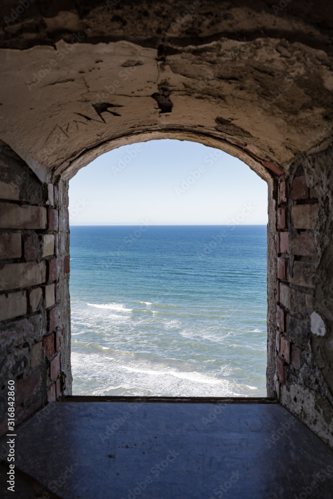 Look out of the window of a lighthouse