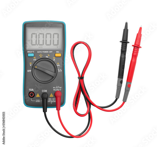 Canvastavla Digital multimeter isolated on white background