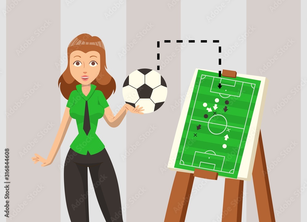 girls soccer team cartoon
