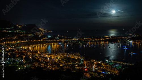 Obraz na płótnie Cote d'Azur Nightscape under Moonlight