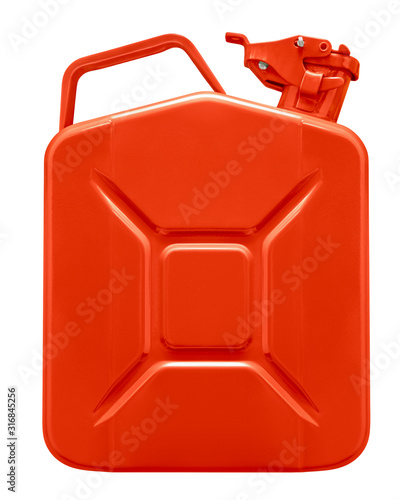 Bilde på lerret Red gas canister isolated on white background