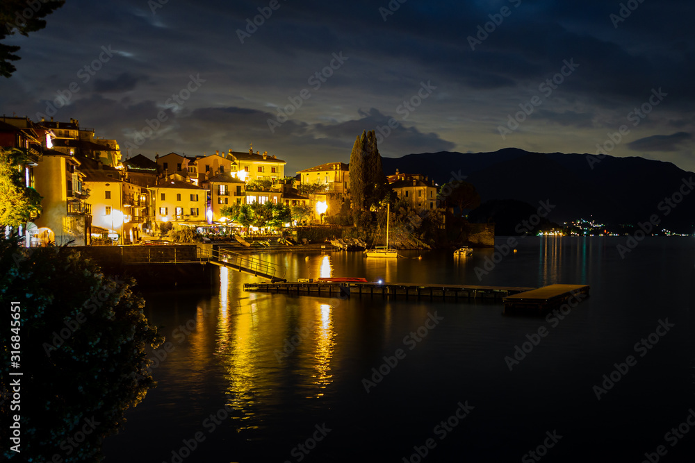 Varenna after dusk, Lake Como, Italy