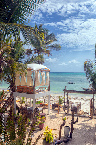 Jambiani beach on the island of Zanzibar in Tanzania. photo