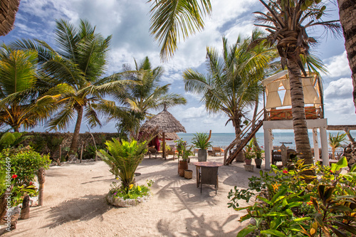 Jambiani beach on the island of Zanzibar in Tanzania. photo