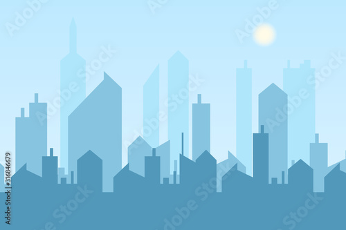 City skyline vector illustration. Urban landscape.