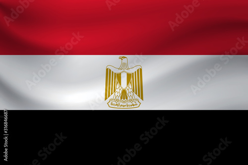 Waving flag of Egypt. Vector illustration