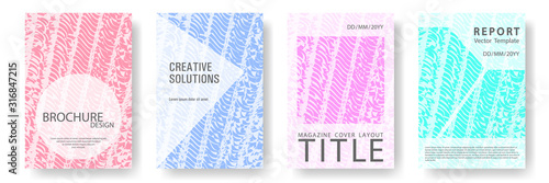 Cover page design templates set.