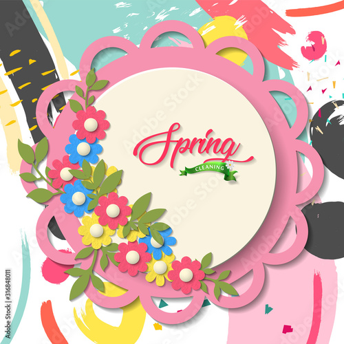 Spring cleaning vector illustration. Spring cleaning background.