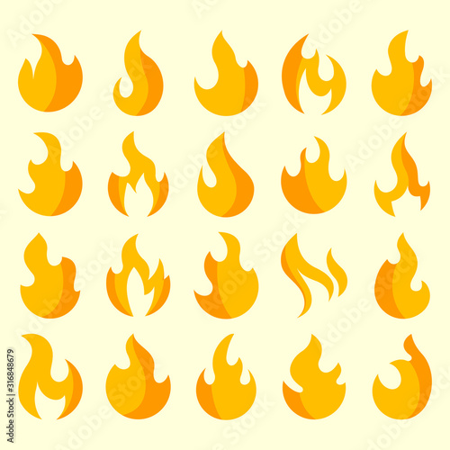 Fire icons for design. concept flame, fire, icon, vector illustration in flat style