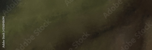 old horizontal background banner with very dark green  dark gray and pastel brown color