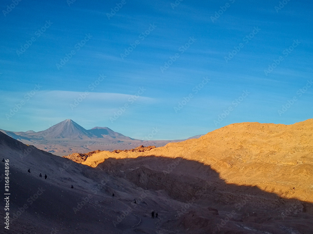 Naklejka premium Atacama desert sunset chile andes mountain
