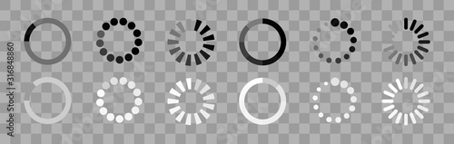 Loading icon. Loader concept. Waiting Button circle vector icon. Indicator for the loading process.