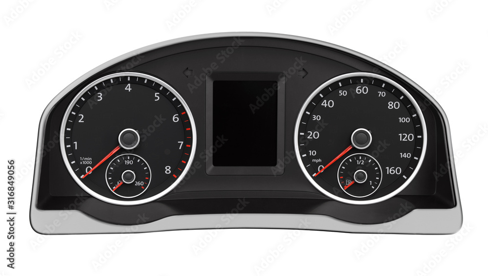 Car dashboard isolated on white Stock Photo | Adobe Stock