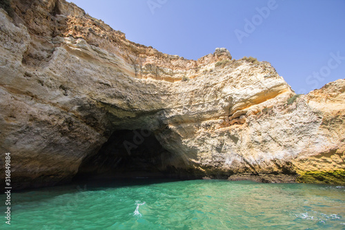 Benagil Sea Cave on Praia de Benagil  Portugal