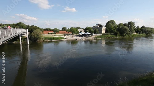 Ingolstadt's Donaustrand in spring with Klenzepark in the back, Bavaria, Germany. photo