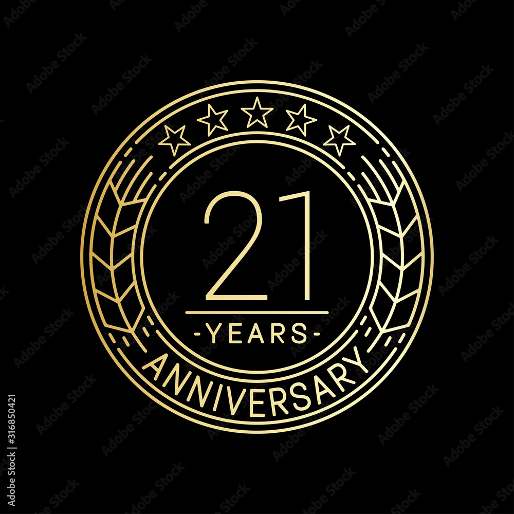 21 years anniversary logo template 21st line art vector and 21 years anniversary logo template 21st line art vector and