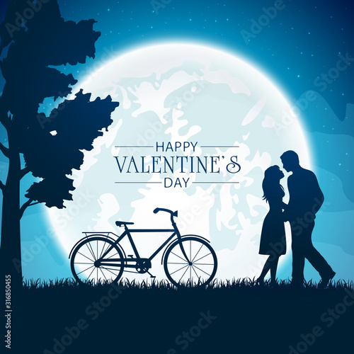 Valentines Background with Couple