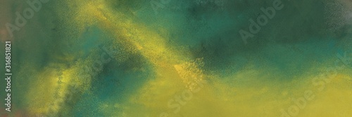 vintage horizontal banner background with dark olive green, yellow green and olive drab color