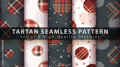 Set classic tartan seamless pattern.