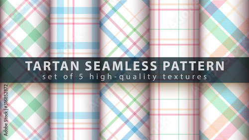 Set classic tartan seamless pattern.