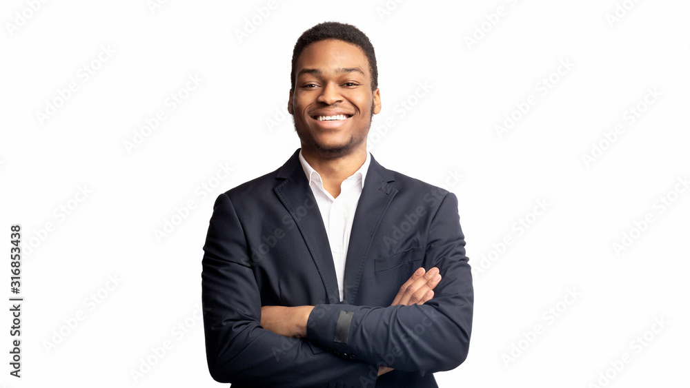 Portrait of happy black guy looking at camera Portrait of happy black guy looking at camera