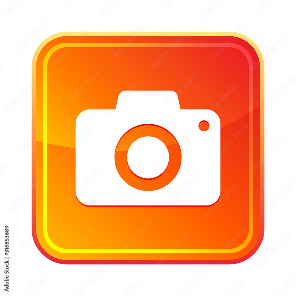 Camera icon colorful square button Camera icon colorful square button