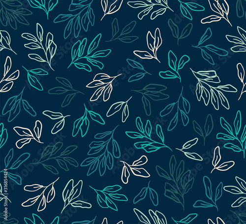 Vector floral seamless pattern. Hand drawn flowers illustration. Repeatable background.