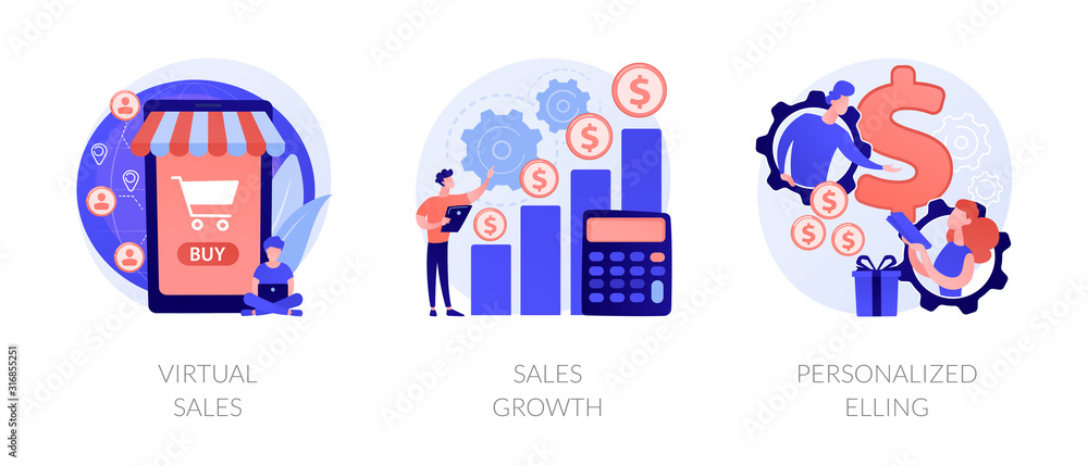 Marketing strategy planning web icons cartoon set. Commerce income analysis. Virtual sales, sales growth, personalized selling metaphors. Vector isolated concept metaphor illustrations Marketing strategy planning web icons cartoon set. Commerce income analysis. Virtual sales, sales growth, personalized selling metaphors. Vector isolated concept metaphor illustrations