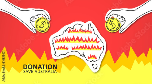 Crowdfunding campaign of collecting money for saving Australia