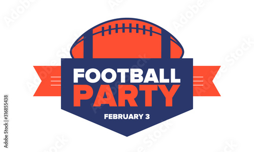 Game Day. American football playoff. Super Bowl Party in United States. Final game of regular season. Professional team championship. Ball for american football. Sport poster. Vector illustration