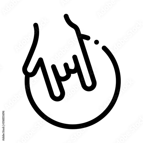 Hand Holding Ball Icon Vector. Outline Hand Holding Ball Sign. Isolated Contour Symbol Illustration