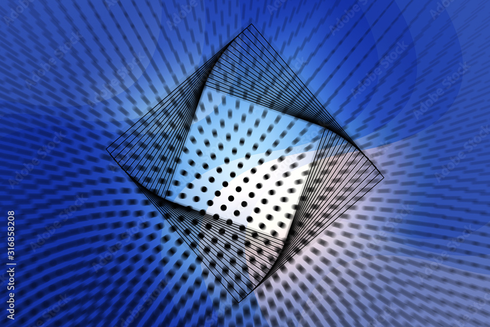 Fototapeta premium abstract, blue, pattern, design, illustration, wallpaper, texture, technology, digital, halftone, light, art, dot, graphic, backdrop, color, curve, wave, data, dots, green, circle, futuristic, web