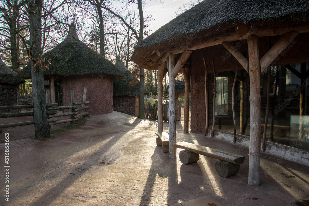 Small wooden houses of an African village Small wooden houses of an African village