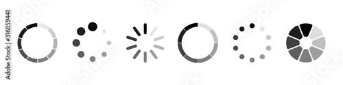 Loading vector icons. Load. Loading for site design. Computer icon. Load system. Data load. Loading bar.